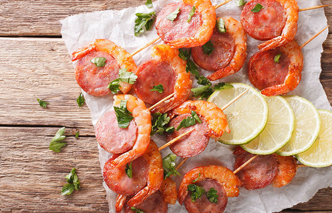 Brass Tack Chorizo Shrimp Stacks Recipe