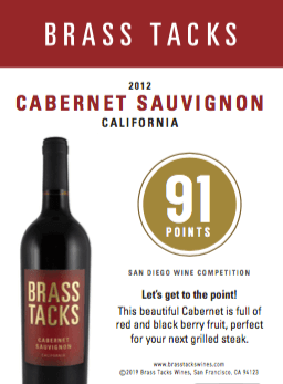 92 points - Brass Tacks 2012 Cabernet Sauvignon Shelftalker