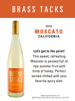 2018 Brass Tacks Moscato Shelftalker